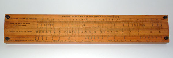 The Baines slide rule - front