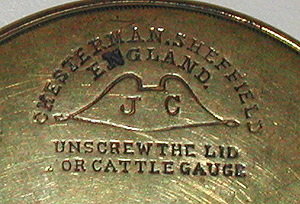 Chesterman's cattle gauge - maker's logo
