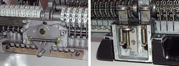 Carriage advance mechanisms of Felix and Odhner calculators