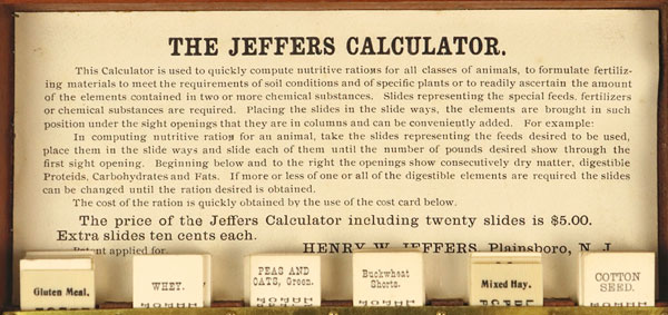 The Jeffers calculator - instructions