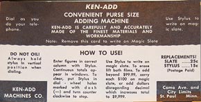Instructions insert of the Ken+Add adder