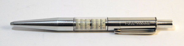 The Pose-Marre pen slide rule, with refill retracted