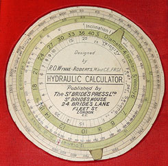 Wynne-Roberts' hydraulic calculator - example I calculation