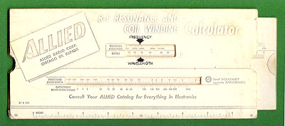 Coil winding slide chart by Perrygraf