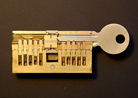 Cylinder lock cross-section