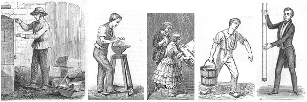 Various people from illustrations in Ganot's book