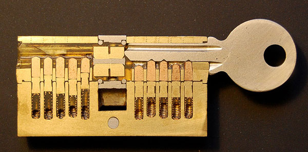Cross section of a cylinder lock