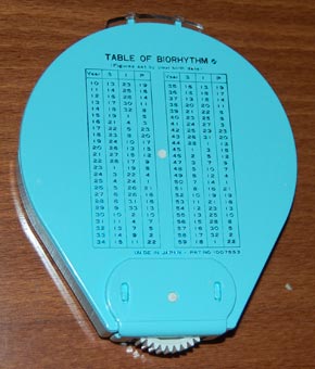 Biomate Biorhythmic Slide Rule (back)