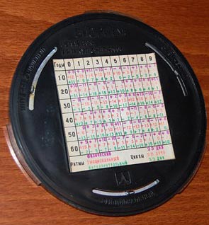 East European Biorhythmic Slide Rule (back)