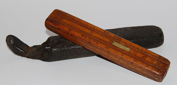 E. Roberts Everard Slide Rule and leather case