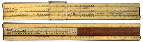 Hydrological slide rule close up