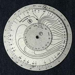 German radiation slide rule - Front