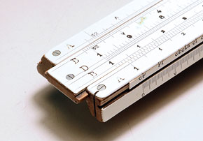 Tavernier-Gravet slide rule with screws