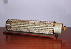 Thacher's slide rule with slide extended