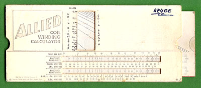 Coil winding slide chart by Perrygraf