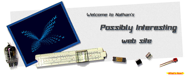 Vacuum tube, IFS fractal, Slide rule, electronic components